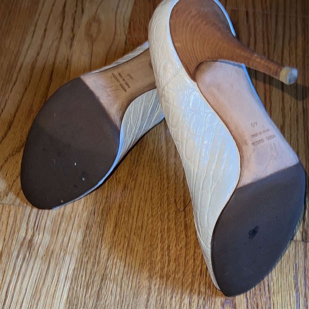 Giuseppe Zanotti Python Snakeskin Peep Toe Heels … - image 5